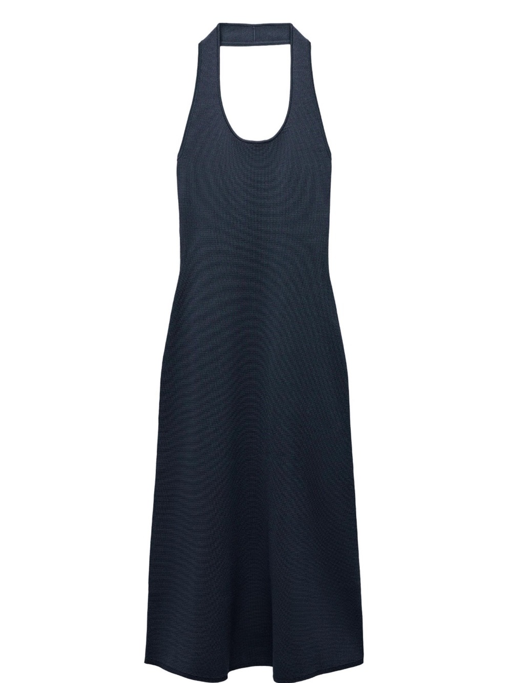 Zara Navy One-Shoulder Halter Dress